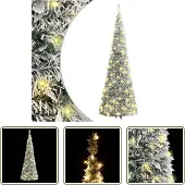 The Living Store Pop-Up-Weihnachtsbaum Künstlich Beschneit 200 LEDs 210 cm