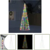 The Living Store LED-Weihnachtsbaum für Fahnenmast 550 LEDs Mehrfarbig 300 cm