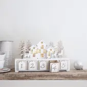 OEM LED-Adventskalender Holz, 18 cm, warmweiß, Innenbereich