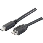 Shiverpeaks BS77142-1.0, 1 m, USB C, Micro-USB B, USB 3.2 Gen 1 (3.1 Gen 1), 50 Gbit/s, Schwarz