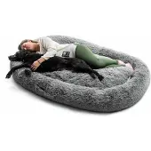 Dripio Hundebett XXL, Polyester, grau, abnehmbarer Bezug, Anti-Stress