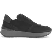 Gabor Damen Sneaker Größe 38 Schwarz Leder mit Schnürung und ca. 3,5 cm Absatz