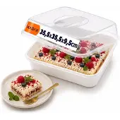 Kadax Quadratischer Kunststoff-Kuchenbehälter zum Backen von Kuchen mit Deckel