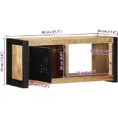 vidaXL TV-Schrank 80x30x35 cm Raues Massivholz Mango
