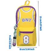 OEM Basketball-Federmäppchen, gelb, großes Fassungsvermögen, Canvas, Doppelschicht