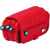 OEM Schulmäppchen mit 3 Fächern, rot, 23x10x10 cm, mit Klappe