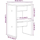 vidaXL Seitenschrank Schwarz Ø40 x 50 cm Holzwerkstoff
