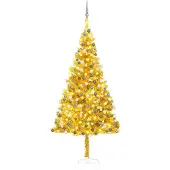 Syfax Künstlicher Weihnachtsbaum Beleuchtung & Kugeln Gold 210 cm
