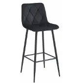 Leobert NADO Hocker - schwarzer Samt / schwarze Beine x 1