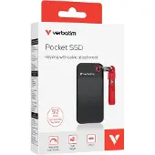 Verbatim Pocket SSD, 512 GB, USB Typ-C, 3.2 Gen 2 (3.1 Gen 2), 1000 MB/s, 10 Gbit/s, Schwarz, Rot