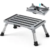 Merkloos Aluminium-Staufel mit Handgriffen, 4-stufig verstellbar