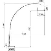Aluminor Bogenleuchte Arc ls chrom