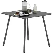 WAN Esstisch für 4 Personen - Garten- und Balkontisch 80 x 80 cm, Grau