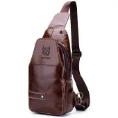 Merkloos Ledertasche für Herren mit verstellbarem Schultergurt