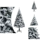 vidaXL Künstlicher Weihnachtsbaum mit Schnee Grün 120 cm PVC - Weihnachtsbäume