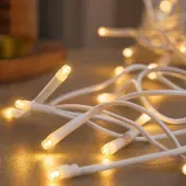 Hellum Lichterkette 10 LED warmweiß 1,35m weißes Kabel Dekoration