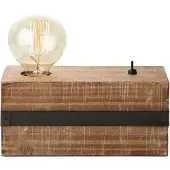 Brilliant Tischleuchte Woodhill braun IP20 E27 30 Watt g. f. Normallampe
