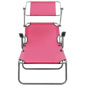 Merkloos Faltbarer Liegestuhl mit verstellbarem Sonnendach, Rosa