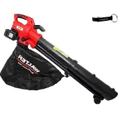 LTPRTZ Accu-Blasegerät – Häcksler – Gartenreiniger – 3-in-1-Funktion – 45-Liter-Behälter – Rot