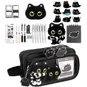 Markenlos Katzen Federmäppchen transparent 10 Fächer Schrein Organizer