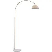LINDBY Stehlampe Tonka, beige, Metall/Marmor, 185 cm, E27