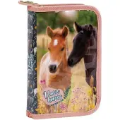 Derform I LOVE HORSES Pferde Federmäppchen mit Inhalt 2-stöckig