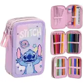 OEM Federmäppchen Stitch mit Stiften, 12,5x6,5x19,5 cm