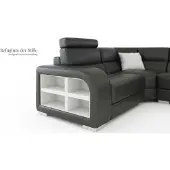 AEA Schwarzes Ecksofa Wohnzimmer Set Couchtisch Modernes Design Premium