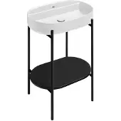 Sapho PUNO Sockel mit Waschbecken 600x860x396mm, Schwarz