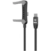 Conceptronic ETTA13B12 2-in-1 USB 2.0 Kabel mit Smartphone-Halterung, USB-C-Stecker auf USB-C-Stecker, PD 240W, 5A, 1,2m, 1,2 m, USB C, USB C, USB 2.0, 0,48 Gbit/s, Schwarz