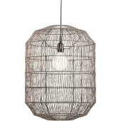 Fine Asianliving Pendelleuchte Hängelampe Seil Gesponnenes Mattschwarz D42xH60cm