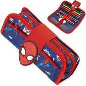 OEM Spiderman Federmäppchen mit Zubehör, abnehmbares Fach, 22 cm
