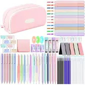 OEM Schulsachen-Set, 85-teilig, rosa, großes Federmäppchen