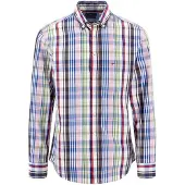 Fynch&Hatton Langarmhemd kariert, mit Knopfleiste und Button-Down-Kragen