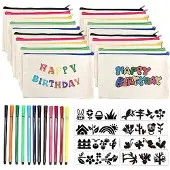 Markenlos 20 Stück Canvas-Etuis zum DIY Bemalen Bügeln und Besticken