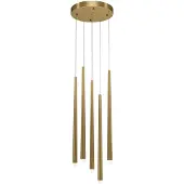Maytoni Cascade LED Pendelleuchte, Hängeleuchte 5x 30W Messing Neutralweiss