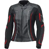 Held Debbie 3 Damen Motorrad Lederjacke, schwarz/neon-rot, 48