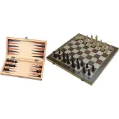 HOT Games Schach-/Backgammon Klappkassette Eingelegt 29cm.