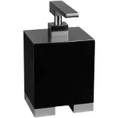 Gessi Rettangolo Accessoires Seifenspender Standversion, Behälter schwarz, 20838031, Farbe: Chrom