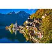 Papermoon Fototapete "Hallstatt Mountain Village", bunt, B:3,5m L:2,6m, Vlies, Tapeten, Fototapete