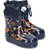 Playshoes Kinder Halbschaft-Gummistiefel, gefütterter Uni Regenstiefel,Blau,1
