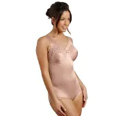 Susa Body "Einteiler ohne Bügel Einteiler ohne Bügel mit Stütz-Effekt", Damen, Gr. 80, Cup E, beige (elfenbein), Basic, Bodys Body