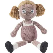 Sebra Zauberhafte, handgearbeitete Häkelpuppe ROSE ,100% Baumwolle, von