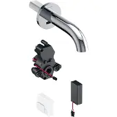 Geberit Piave Waschtischarmatur, Ausladung 170mm, ohne Mischer, Batteriebetrieb, für UP-Funktionsbox, 116.263.21.1, Farbe: hochglanz-verchromt