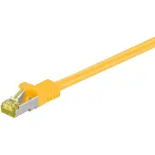 Alcasa Cat. 7 RJ45 Patchkabel 7,5m Gelb S/FTP PiMF mit RNS Rastnasenschutz