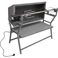 vidaXL BBQ Grill mit Drehspieß Eisen und Edelstahl