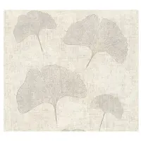 Living Walls Vliestapete "Borneo", beige, B:0,53m L:10,05m, Vinyl, Vlies, Tapeten, Vliestapete, Floral Tapete Blumen Metallic Tapeten Wohnzimmer Schlafzimmer Design
