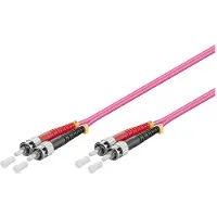 Alcasa LWL-Kabel OM4 Duplex 7,5m ST/ST Multimode 50/125 violett