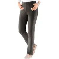 Casual Looks Schlupfhose , Damen, Gr. 52, Normalgrößen, grau, 98% Baumwolle, 2% Elasthan, unifarben, lang, Hosen Schlupfhose