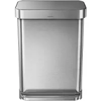Simplehuman CW2023, 55 l, Rechteckig, Edelstahl, Edelstahl, Terrasse, Edelstahl